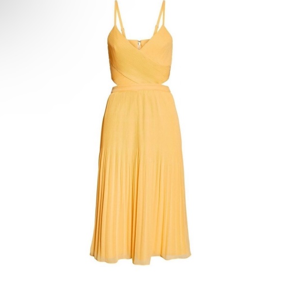 New Ali & Jay For The Gram Chiffon Midi Dress Small Yellow - Picture 3 of 9